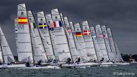 Geelong, Australia (February 11, 2020) – After high winds cancelled yesterday, a condensed qualification round got underway today at the 2020 49er, 49erFX, and Nacra 17 World Championship. With hopes of getting back on schedule, conditions today began with 8-12 […]