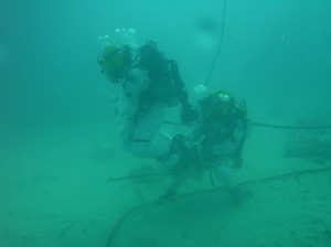 A team of astronauts and scientists who are living and
