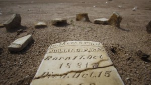 A child’s grave site, normally at least 20 to 30