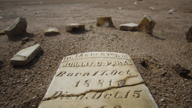 A child’s grave site, normally at least 20 to 30