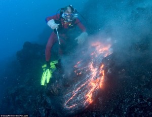 This daredevil diver is working himself up into a right