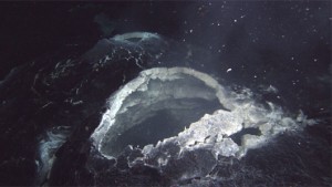 WARNING SIGNS: A ‘snowblower’ hydrothermal vent spews hot water and