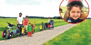Bisikletle 8 yıldır sıradışı seyahatler yapan Soner-İnci Sarıhan çifti, çocukları
