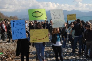 Fethiye’nin Karagözler Mevkiinde faaliyet gösteren yat çekek yerinin görüntü ve