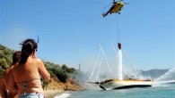 Muğla’nın Bodrum İlçesi’nde, saat 10.30’da GEM isimli lüks yata başlayan yangın 9 saatlik müdahalenin ardından söndürülebildi.   Yatın içerisinde bulunan iki ton mazotun çevreye sızmaması için deniz kirliliğini önlemek amacıyla şerit dubalar çekildi.
