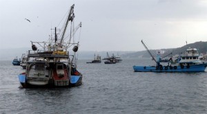 İnebolu açıklarında avlanan balıkçılar, öğlen saatlerinde başlayan ve etkisini arttıran