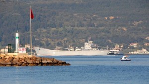 Alınan bilgiye göre, Ege Denizi’ne doğru ilerleyen 142 metre boyundaki 801 borda numaralı