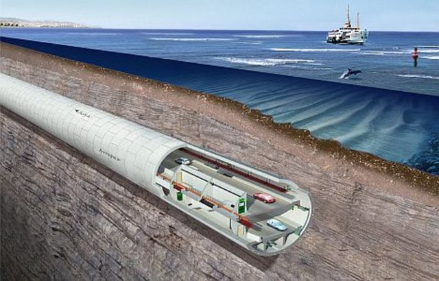 İstanbul Boğazı'na mega proje “Üç katlı büyük İstanbul tüneli” adı verilen projeye göre, boğazın altı Küçüksu’dan