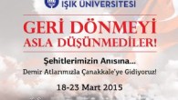 17 Mart 2015 Salı – İstanbul-Çanakkale arasında 6 gün sürecek 475 kilometrelik bisiklet yolculuğuna bilim, sanat, spor, medya, eğitim ve iş dünyasından kendi dalında başarılara imza atmış duyarlı gönüllüler 18 Mart ta Işık Lisesi Erenköy Kampüsünden yola çıkacaklar. Kınalı Ali yi, Gönüllü […]