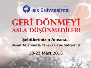 17 Mart 2015 Salı – İstanbul-Çanakkale arasında 6 gün sürecek 475 kilometrelik