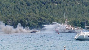 Adaköy Mahallesi Yalancıboğaz Adaağzı Mevkii’nde, yaklaşık 70 metre açıkta demirli