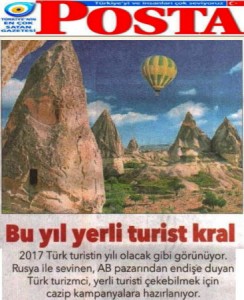 Posta gazetesi turizmle ilgili olarak bir ek yayınladı. 2017’ye yönelik