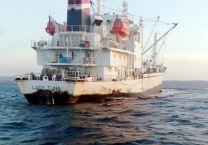 İzmir’in Çeşme ilçesi açıkları Pırasa adası yakınında “M/V Lady Tuna”