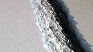 Larsen C adı verilen buz sahanlığındaki bir çatlak Aralık ayında