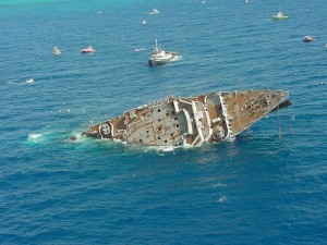 Divers have installed a bronze plaque identifying the final 250