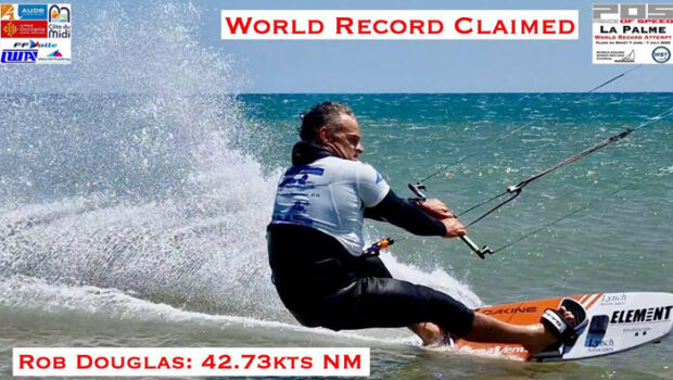 American Robbie Douglas set a new World Record in kitesurfing