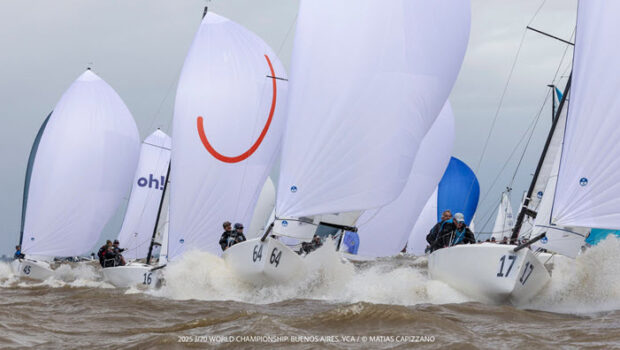 The 2025 J/70 World Championship is underway, with four of