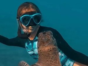 Şahika Ercümen, bu kez rekor için değil deniz canlılarının yaşam