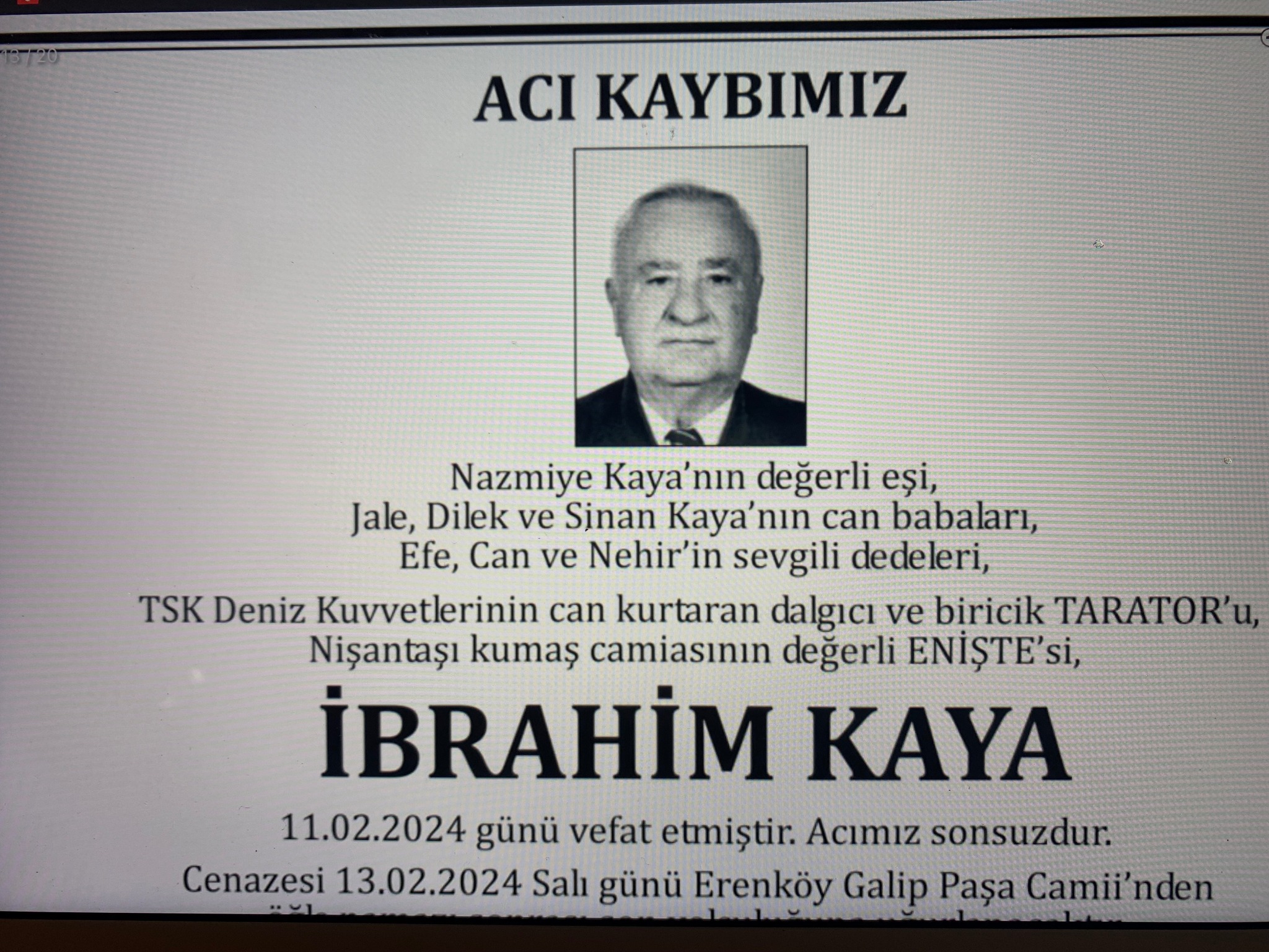 Merhuma allahtan rahmet, kederli ailesi ve Kurtarma Sualtı mensuplarına sabırlar