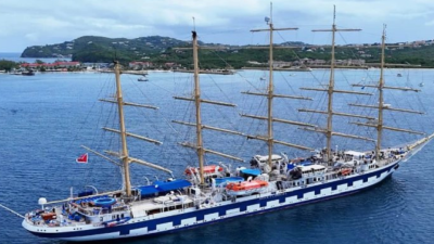 Star Clippers’ın amiral gemisi beş direkli yelkenli Royal Clipper, Hırvatistan,