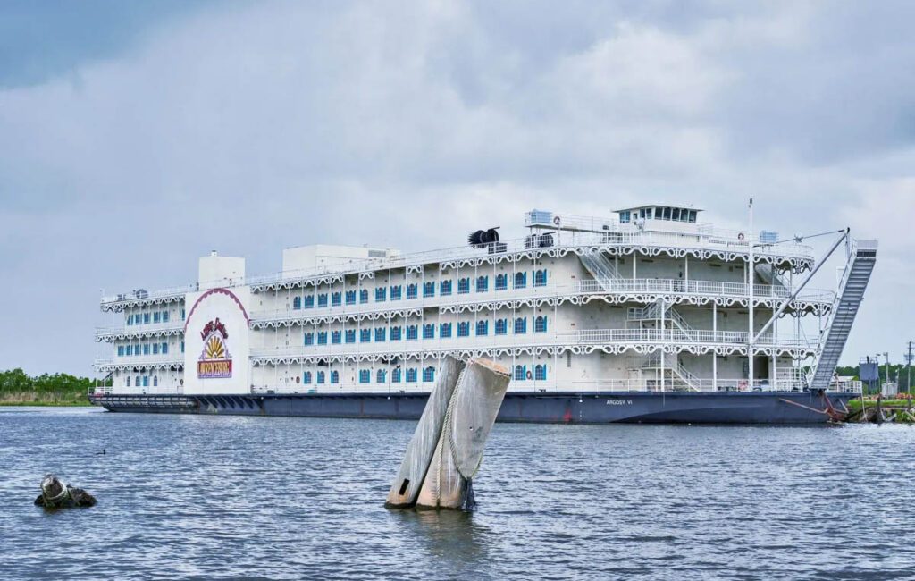 A former floating casino that once hosted thousands of gamblers