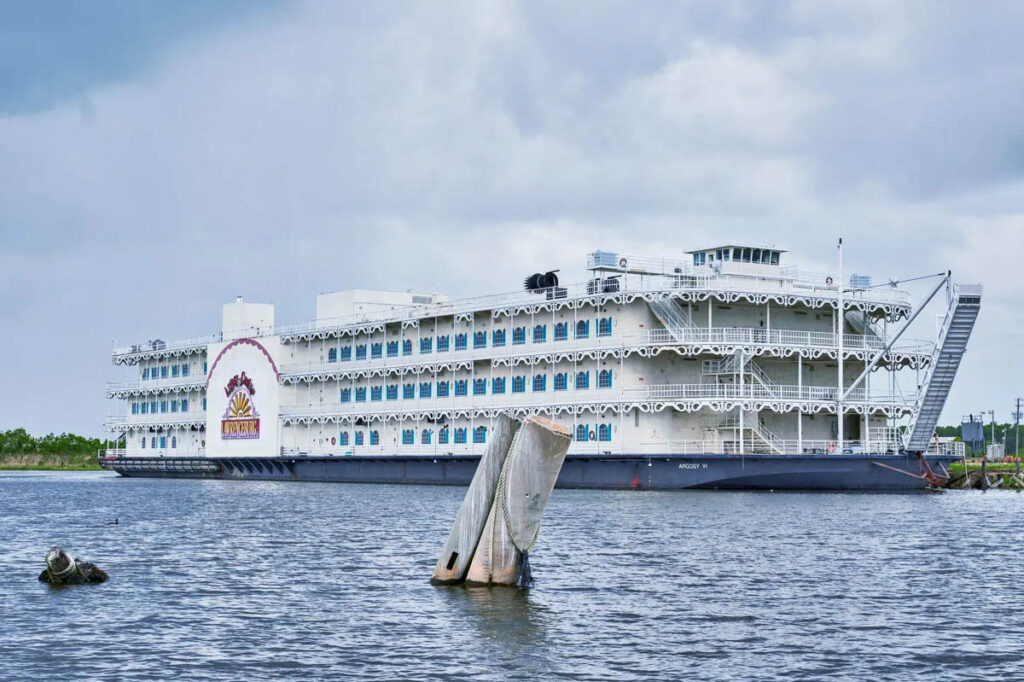 A former floating casino that once hosted thousands of gamblers