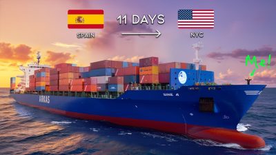 Atlantik Okyanusu’nu dev konteyner gemisiyle geçiyoruz! This week, we set sail across the Atlantic on a