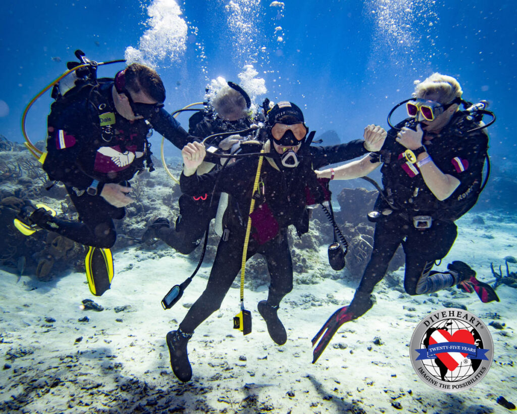 A diver slips beneath the surface for the first time