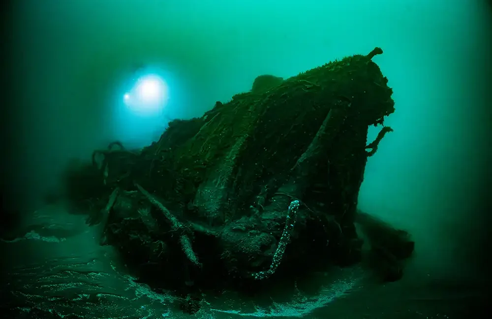 The wreck of Royal Navy destroyer HMS Tiger, lost with