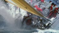 Challenger for the 1987 America’s Cup, the French Kiss 12 Metre bashing upwind in big breeze. Source: scuttlebutt – https://www.sailingscuttlebutt.com/2023/01/04/photo-good-ole-days-of-americas-cup/