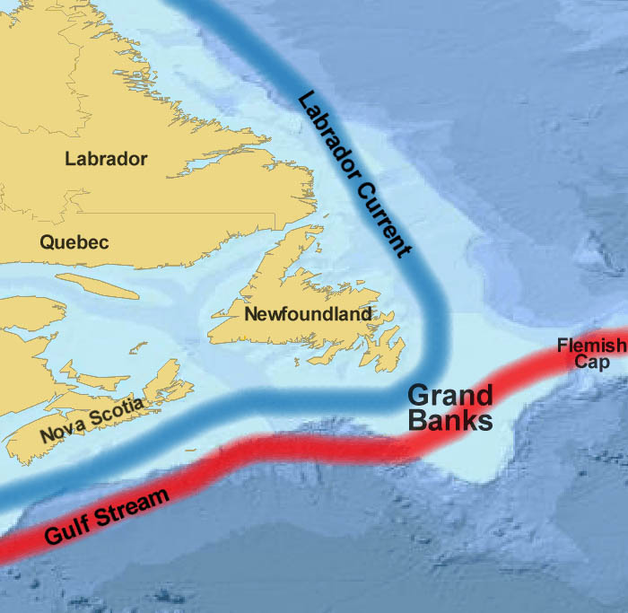 The Grand Banks of Newfoundland are a series of submerged