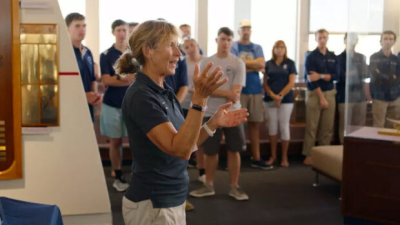 Nancy Haberland, head coach of the Navy offshore sailing team,