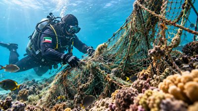 Volunteer divers in Kuwait have removed approximately a quarter-ton of