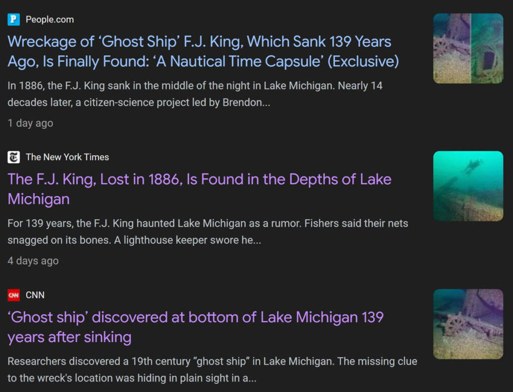 Publicizing a New Found Shipwreck I’m frequently asked why we do a national press release
