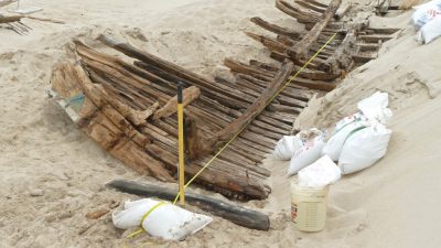 Sable Island is a narrow sandbar stretching about 44 kilometers,