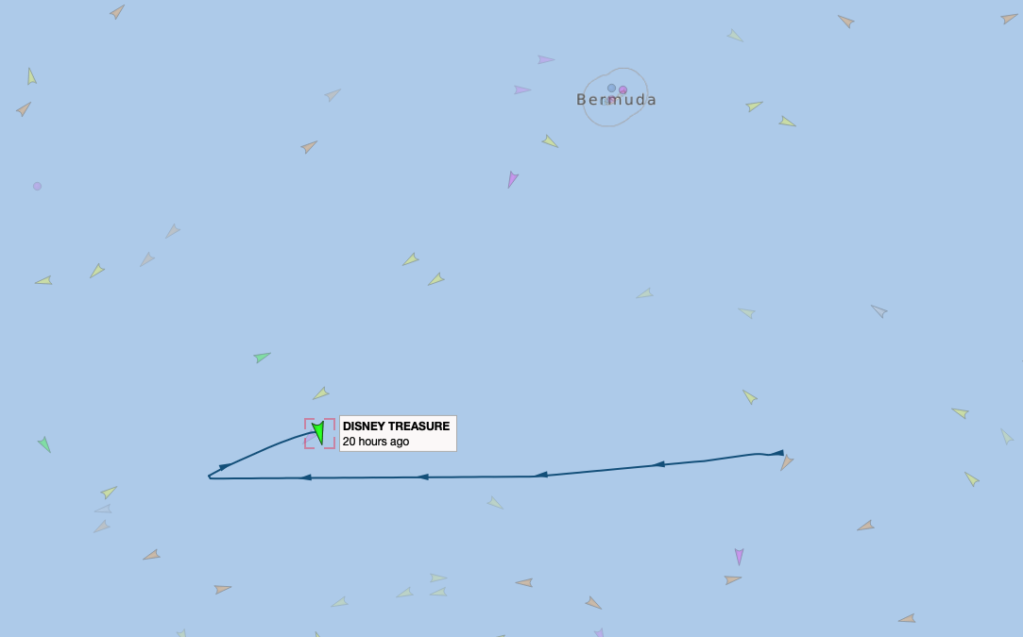 On November 10, the 341-meter Disney Treasure rescued four crew