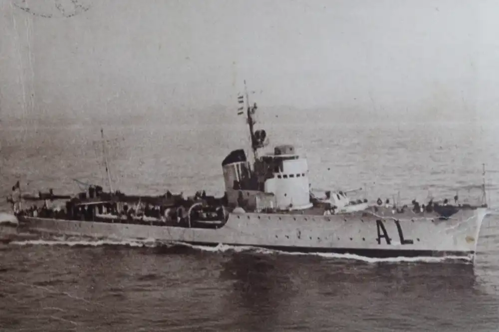 The Italian Spica-class torpedo ship Aldebaran underway The Aegean Sea