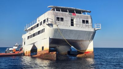 The 80-foot former scuba diving liveaboard NEKTON PILOT was successfully