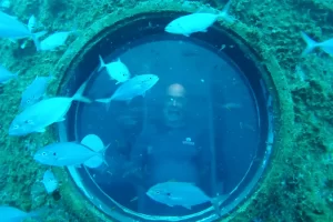 Rüdiger ‘Rudy’ Koch looks out of his record-breaking SeaPod (Photo: