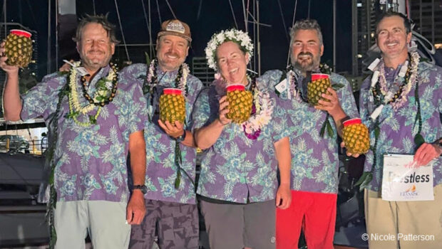 Skipper Alli Bell and the crew of her Cal 40