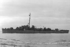 The WWII Navy destroyer rests in two pieces 22,916 feet
