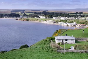The small community of Waitangi, the main port and town